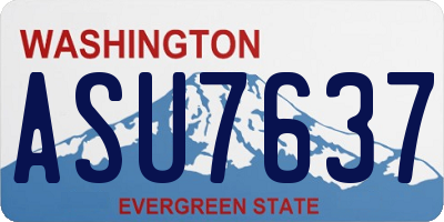 WA license plate ASU7637