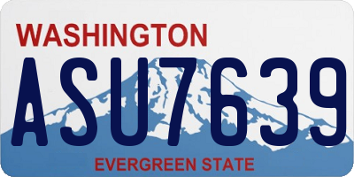 WA license plate ASU7639