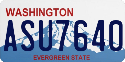 WA license plate ASU7640