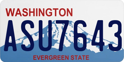 WA license plate ASU7643