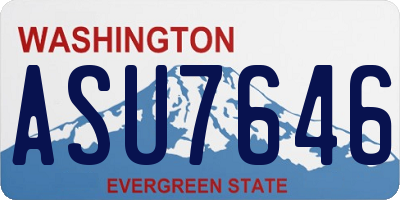 WA license plate ASU7646