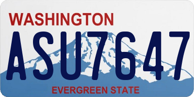 WA license plate ASU7647