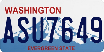 WA license plate ASU7649