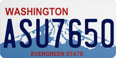 WA license plate ASU7650