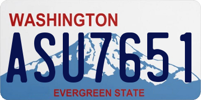 WA license plate ASU7651