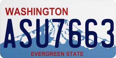 WA license plate ASU7663
