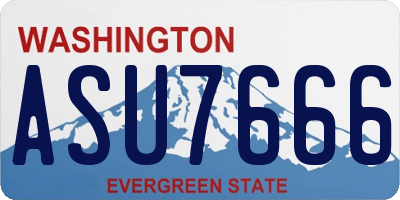 WA license plate ASU7666