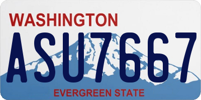 WA license plate ASU7667