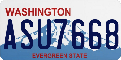 WA license plate ASU7668