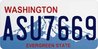 WA license plate ASU7669