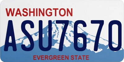 WA license plate ASU7670