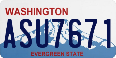 WA license plate ASU7671