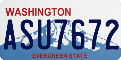 WA license plate ASU7672