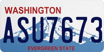 WA license plate ASU7673
