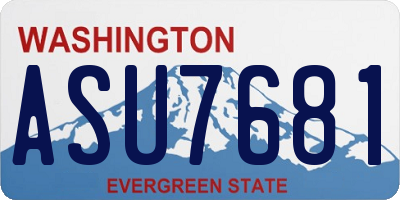 WA license plate ASU7681