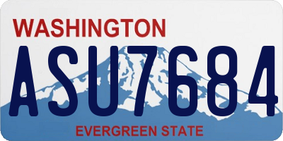 WA license plate ASU7684