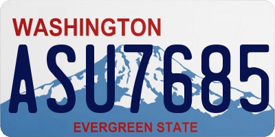 WA license plate ASU7685