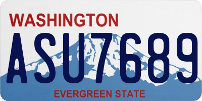 WA license plate ASU7689