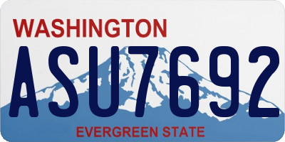 WA license plate ASU7692