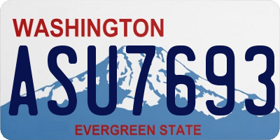 WA license plate ASU7693