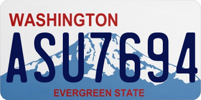 WA license plate ASU7694
