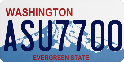 WA license plate ASU7700