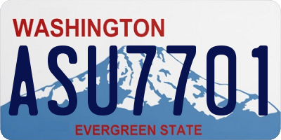 WA license plate ASU7701