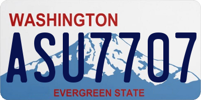 WA license plate ASU7707