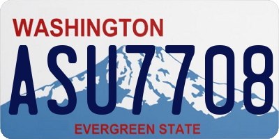WA license plate ASU7708