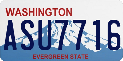WA license plate ASU7716
