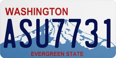 WA license plate ASU7731