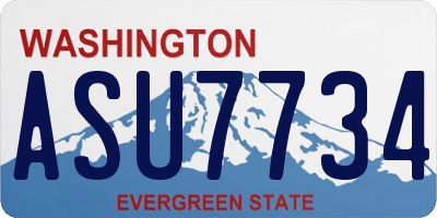 WA license plate ASU7734