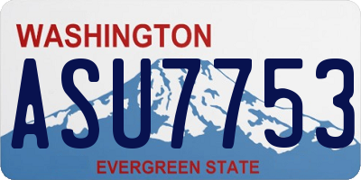 WA license plate ASU7753
