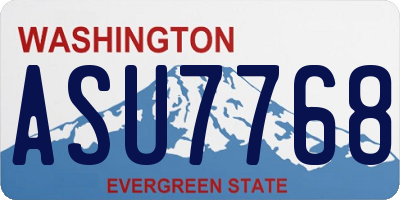 WA license plate ASU7768