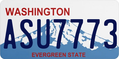 WA license plate ASU7773