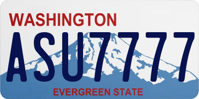 WA license plate ASU7777