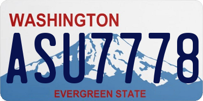 WA license plate ASU7778