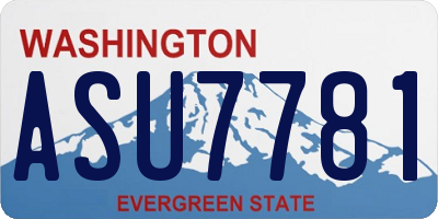 WA license plate ASU7781