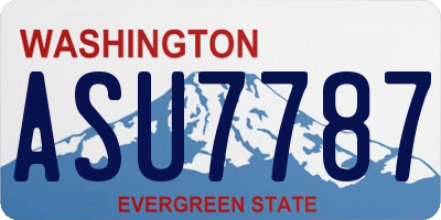 WA license plate ASU7787