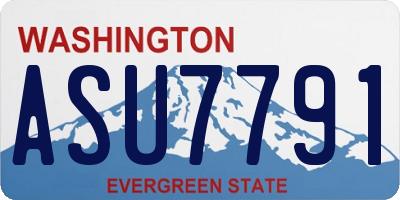 WA license plate ASU7791