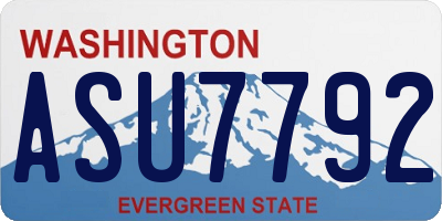 WA license plate ASU7792