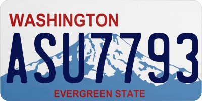 WA license plate ASU7793