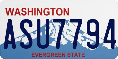 WA license plate ASU7794