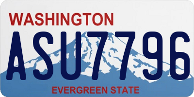 WA license plate ASU7796