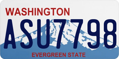 WA license plate ASU7798