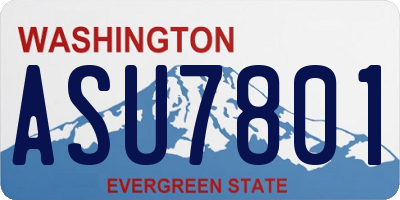 WA license plate ASU7801
