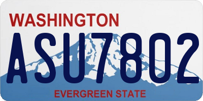 WA license plate ASU7802