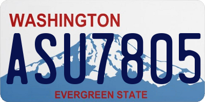 WA license plate ASU7805