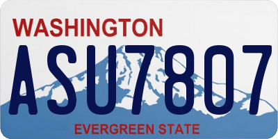 WA license plate ASU7807