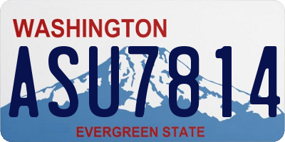 WA license plate ASU7814